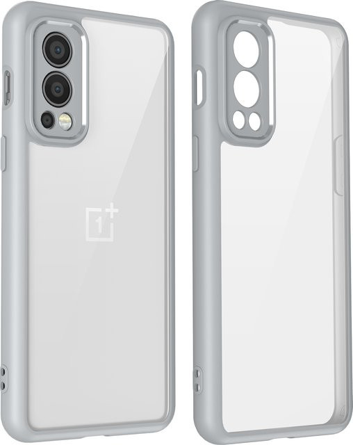 OnePlus Nord2 Schutzhülle aus Silikon mit matter Rückseite und Luftpolster-Technologie, transparent/blau, passend für DN2101 und DN2103 - Bild 1