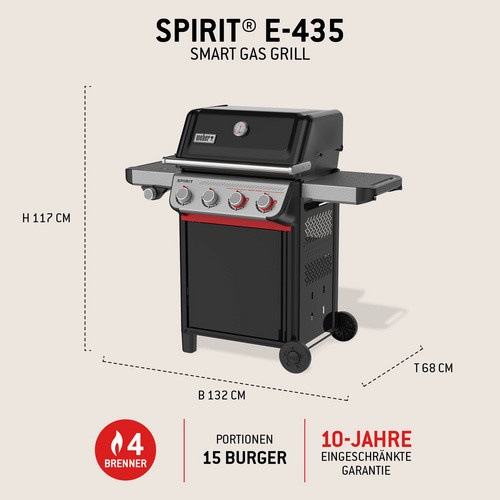 Weber Gasgrill Spirit E-435 in Schwarz mit porzellanemailliertem Gusseisen - Bild 3