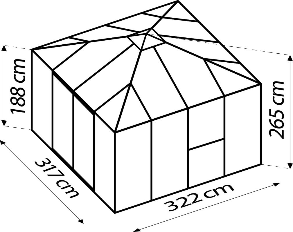 Vitavia Gewächshaus Kingston mit Ready2Grow Zubehör-Set, schwarz, 10,2 m², Polycarbonat-Platten und Aluminiumrahmen - Bild 4