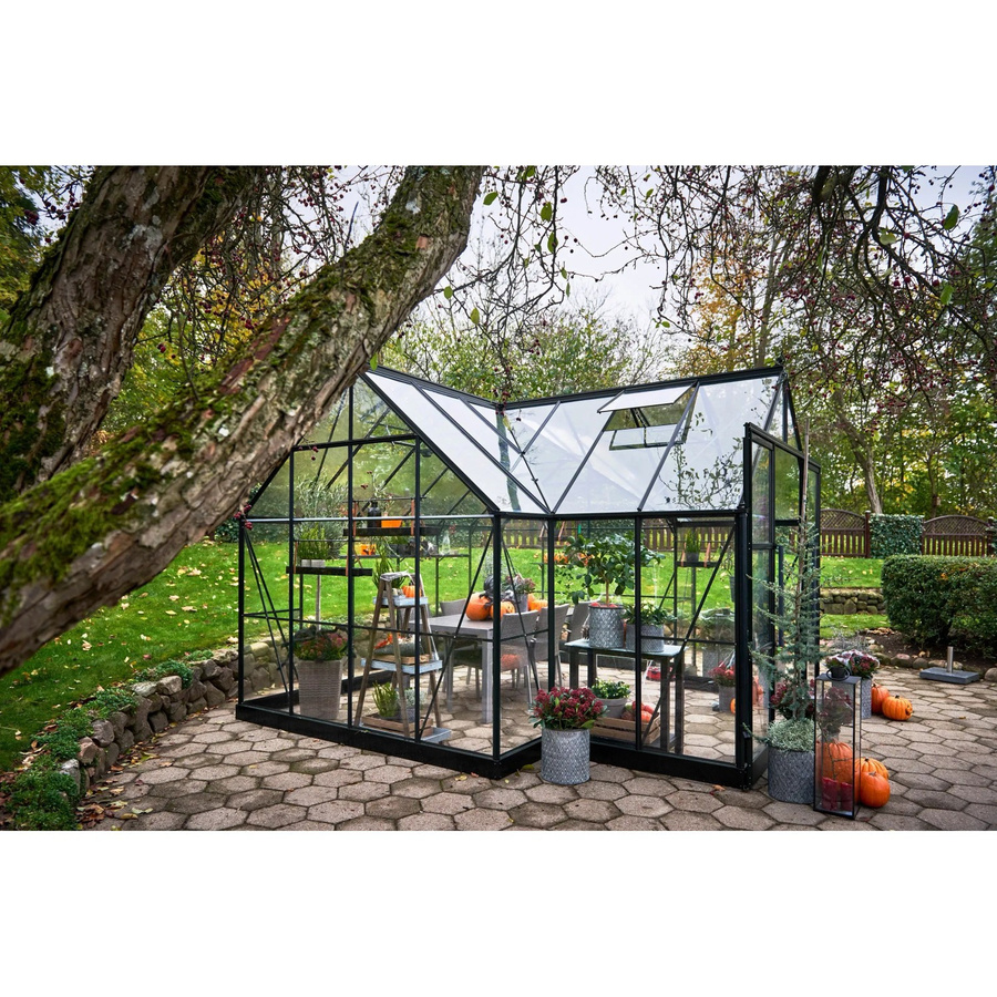 Halls Gewächshaus Garden Room in Schwarz aus Aluminium und Sicherheitsglas mit 12,9 m² Fläche - Bild 2