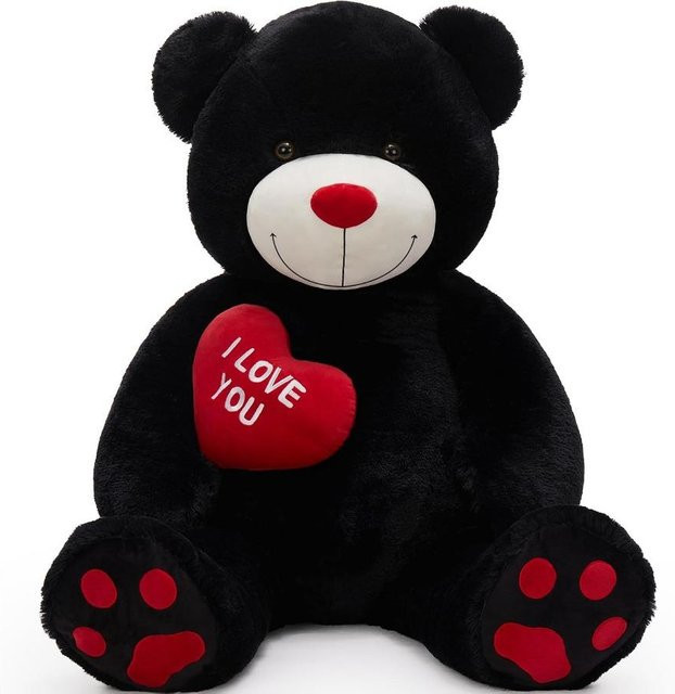 Wucifang Bags Teddybär, Kuscheltier, Schwarz, Rot, ab 3 Jahren - Bild 1