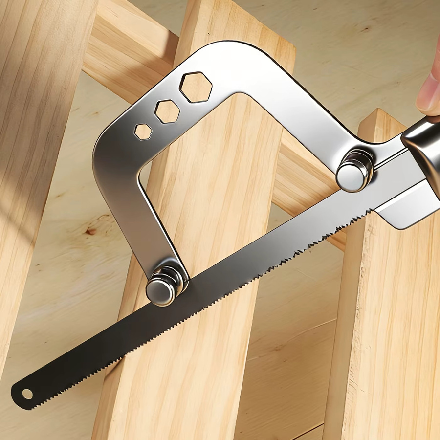 NIUXIANG Mini-Bügelsäge in Silber für Haushalt und DIY zum Schneiden von Holz, Kunststoff und Metall - Bild 5
