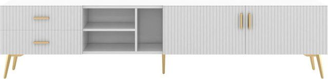 okwish TV Schrank modern in Weiß mit Stauraum für Wohnzimmer und Schlafzimmer B/T/H: 180 x 35 x 41 cm - Bild 1