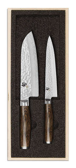 KAI TM Shun Premier Santoku und Universalmesser Set in Braun - Bild 1