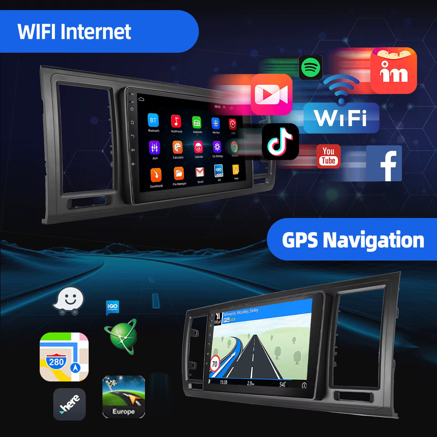 ESSGOO Android 15 Autoradio mit 9 Zoll Display, 64GB Speicher, kabelloses CarPlay, GPS, WLAN, Bluetooth und Mirror Link für VW T6 Transporter Multivan, Schwarz - Bild 4