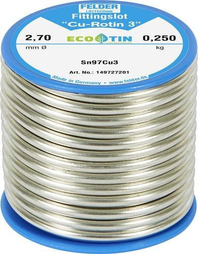 Felder Cu-Rotin bleifreies Lötzinn Sn97Cu3 Silber 0,25 kg 2,7 mm - Bild 1