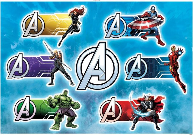 Komar Deko-Sticker Avengers Plates, Multicolor, Breite: 100 cm, Höhe: 70 cm - Bild 1