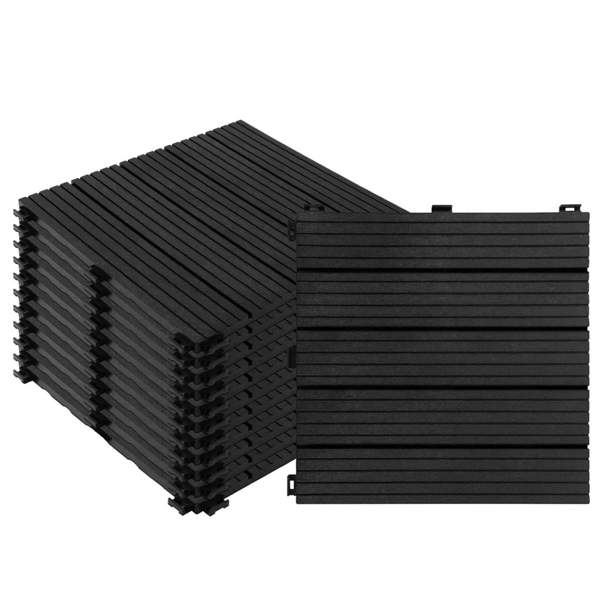KARAT Terrassenfliesen Claire wetterfest in Grau und Braun mit Click-System, 11er-Set, B/T: 30 x 30 cm - Bild 2