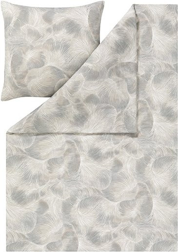 Estella Bettwäsche Marco Jersey aus Baumwolle mit floralem Design in Grau - Bild 1