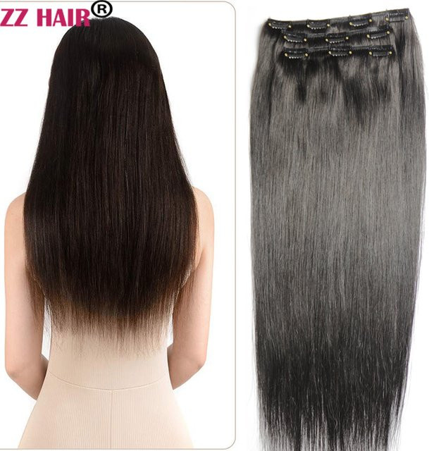Zzhair Remy Haarverlängerungen Clips-in, 3er Set, 80g-100g, Unisex - Bild 1