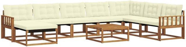 vidaXL Outdoor-Sofagarnitur aus Massivholz Akazie in Natur und Creme mit 25-teiligem Set und Textilene-Elementen - Bild 1