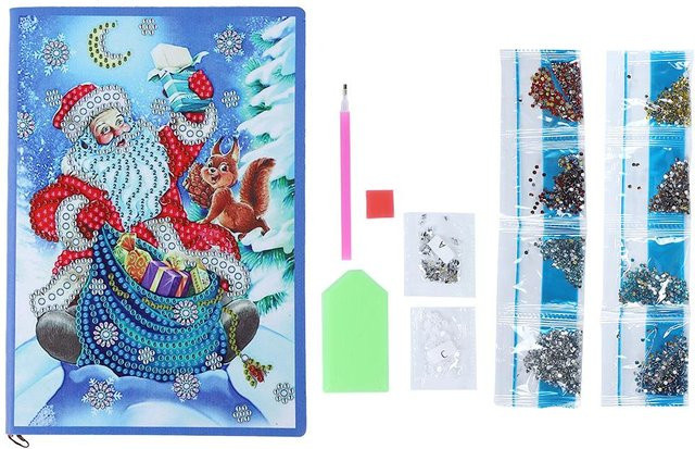 OutsideWorld Weihnachtsmann Diamanten Malerei Notizbuch DIY Set, Blau - Bild 1