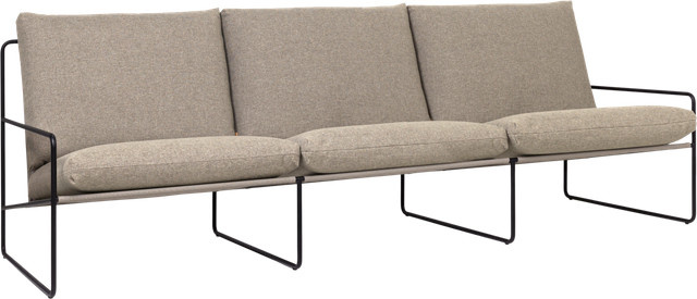 Ferm Living Desert Sofa 3-Sitzer Dolce in Schwarz mit rostfreiem Stahlrahmen und UV-beständigen Polstern aus recycelten Fasern - Bild 1