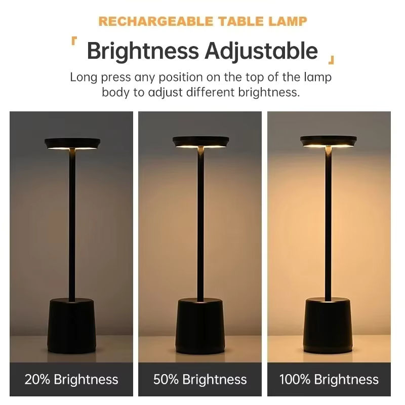ATcomm LED Tischlampe mit Touch-Sensor, wiederaufladbare kabellose Desktop-Nachtlicht und Leselampe mit 3 einstellbaren Farbmodi - Bild 4