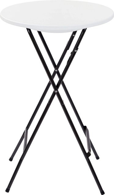 DELUKE Stehtisch ULLA Bistrotisch aus Kunststoff und Metall in Weiß, Höhe: 105 cm, Breite: 60 cm, Tiefe: 60 cm - Bild 1