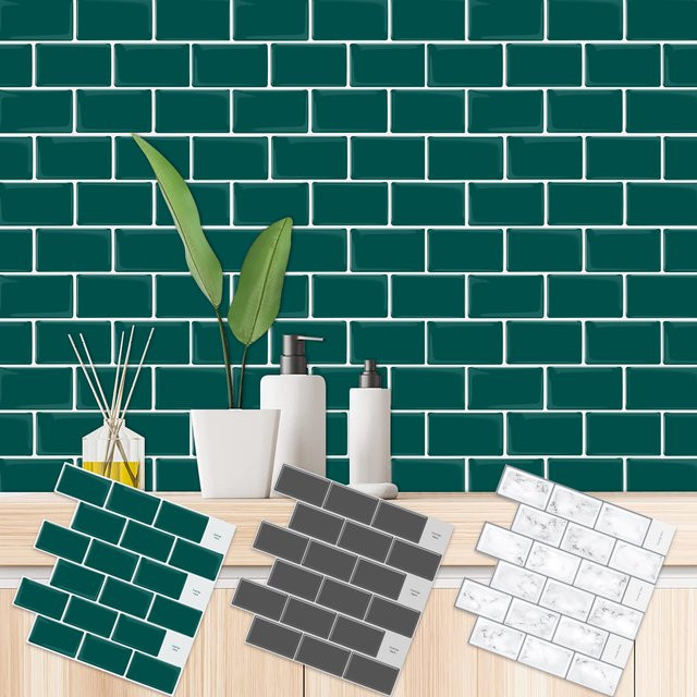 Vividtiles Wandfliesenaufkleber Subway Tile aus Vinyl, selbstklebend, Mehrfarbig, 10 Blatt - Bild 1