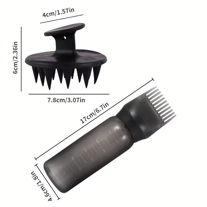 Applikator Flasche mit Kopfhaut-Massagepinsel, 2er-Set, Haarpflege-Werkzeug - Bild 6