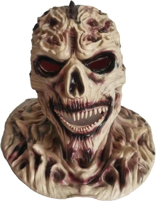 Horrorfilm Latex menschliches Gesicht Geistermaske, beige, One size - Bild 1