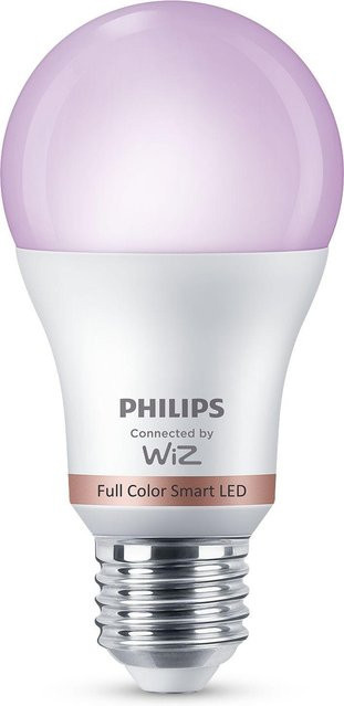 WiZ Smart LED Lampe A60 E27 RGBW Multicolour 8,5 W (entspr. 60 W) mit Fernbedienung und Sprachsteuerung für Alexa, Google und Siri - Bild 1