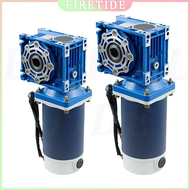XMSJ Schneckengetriebe-Gleichstrom-Untersetzungsmotor RV40 mit hohem Drehmoment und Vorwärts- sowie Rückwärtsdrehung, Blau, 300 W - Bild 1