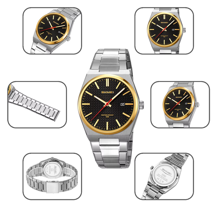 SKMEI Armbanduhr, Quarz, Edelstahl, Silber, Herren - Bild 3