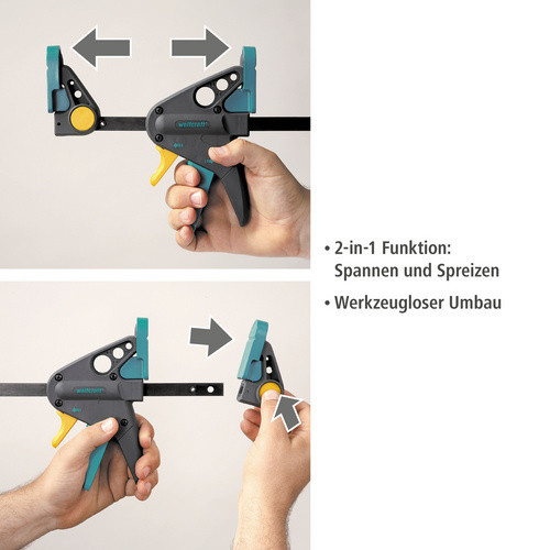 Wolfcraft Einhandzwinge EHZ Pro 65 - 300 in Schwarz, Gelb und Türkis aus Kunststoff - Bild 6