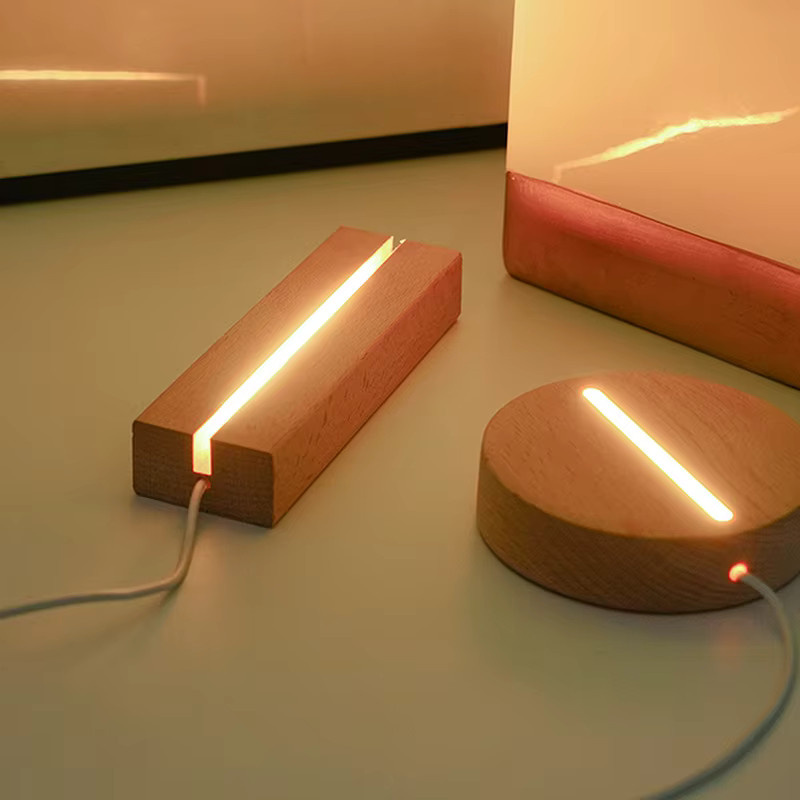 JETTING DIY 3D Acryl LED Nachtlicht mit Massivholz Basis in Warmweiß - Bild 2