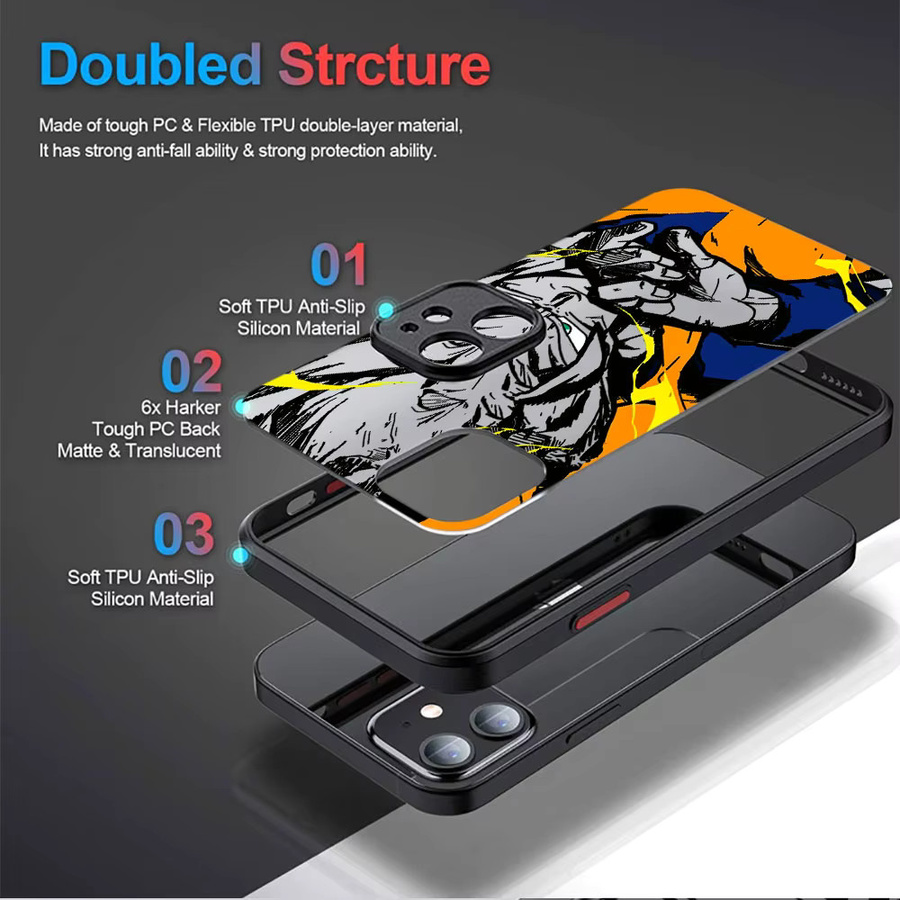 Dragon Ball Handyhülle mit Anime-Design für iPhone 12 13 14 15 16 17 Pro Max Plus SE XR XS Matte Shell in Multicolour - Bild 2