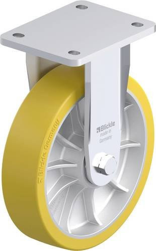 Blickle BO-ALTH 202K Schwerlast-Bockrolle in Silber und Gelb mit 200 mm Rad-Durchmesser und 1000 kg Tragfähigkeit - Bild 1