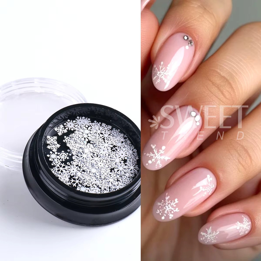 SWEET TREND Nagel Metall Pailletten, weiß, glänzend, 2 Stück - Bild 2