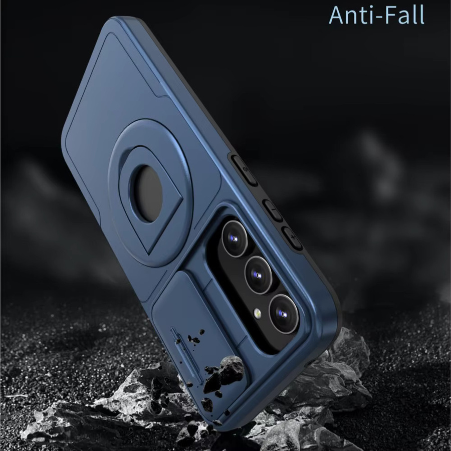 Magnetische Samsung Schutzhülle im Militär-Design mit 360 Grad Panzerung und MagSafe-Kompatibilität für S23 S22 S21 S20 Ultra FE A54 in Schwarz und Blau - Bild 3