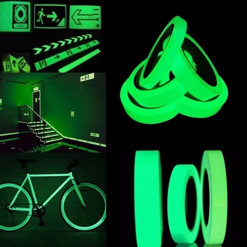 Leuchtendes Sicherheitsband in Grün, 3m lange fluoreszierende Warnaufkleber für Treppen und Böden - Bild 3
