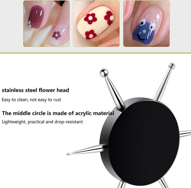 KuZHEN Nail Art Dotting Tools, 6-teilig, Matt - Bild 1