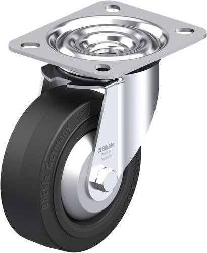 Blickle Lenkrolle LE-POEV 100R-FA in Schwarz und Grau mit Kunststoffrad, Durchmesser: 100 mm, Tragfähigkeit: 150 kg - Bild 1