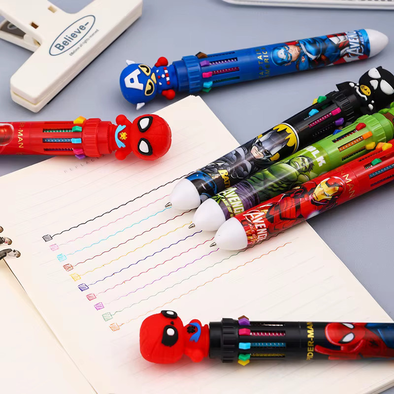 Marvel Mehrfarbiger Zehn-Farben-Kugelschreiber mit Superhelden-Motiv aus PVC für Studenten und Schule - Bild 4