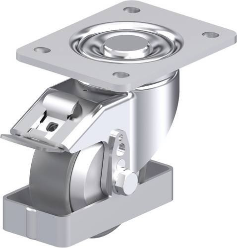 Blickle Stahlblech-Lenkrolle LH-PO 100G-3-FI-ELS-FA-FS in Silber, Rad-Durchmesser: 100 mm, Tragfähigkeit: 280 kg - Bild 1