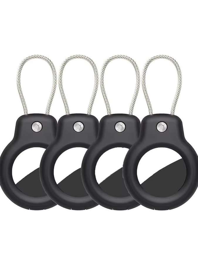 Schutzhülle für Apple AirTag mit Drahtkabel und Schlüsselkette in Weiß - Bild 5
