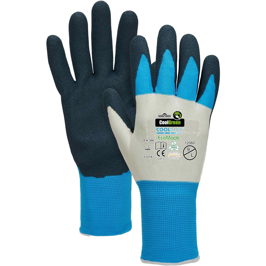 Workpower Handschuh Cool Green 12060 in Blau und Grün mit Nitrilbeschichtung, Größe 11 (XXL) - Bild 2