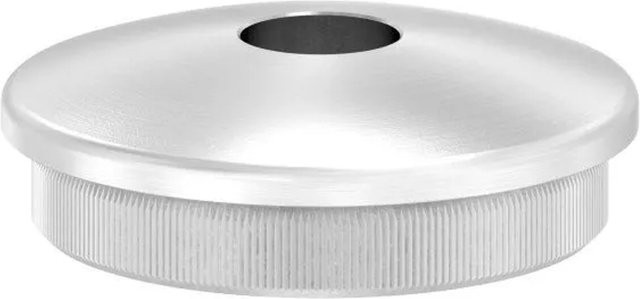FeNau Einsteckstopfen aus V2A Edelstahl in Silber für Rohr Ø 48,3 x 2,5 mm mit 12,1 mm Bohrung und gewölbtem Design - Bild 1