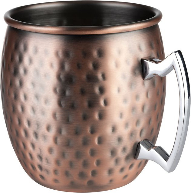 APS Moscow Mule Becher aus Edelstahl mit gehämmerter Oberfläche, Kupfer, 500 ml, Ø 9 cm, Höhe: 9,5 cm - Bild 1