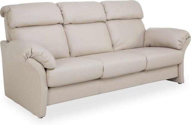 Rolf Weber 3 Sitzer Sofa SALLGAST in Beige mit Lederbezug und Armlehnen - Bild 1