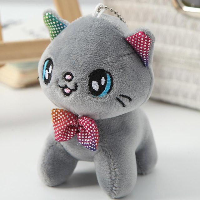 Yiran toy Mini Kawaii Plüschkatze, Stofftier Schlüsselanhänger, 10cm - Bild 1