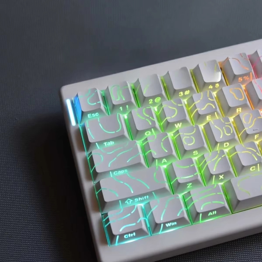 2025 Super Contour PBT-Tastenkappen mit seitlicher Beleuchtung für mechanische Tastaturen in Schwarz oder Weiß - Bild 3