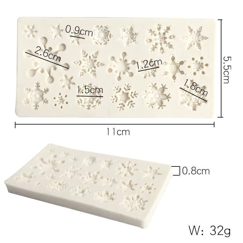 Aomily 3D Silikon Backform Schneeflocken Form für Schokolade Gelee und Eis in Weiß - Bild 2