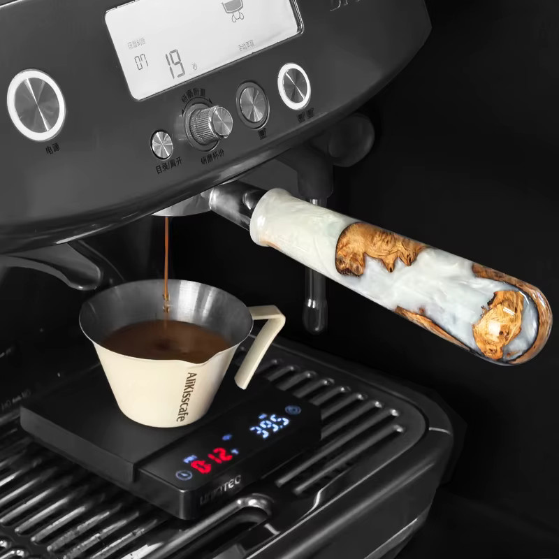 AliKisscafe Espresso Siebträger 58mm in Weiß für E61 Gaggia Nuova Hibrew Breville 9series Cyrus Griff Barista Zubehör - Bild 4