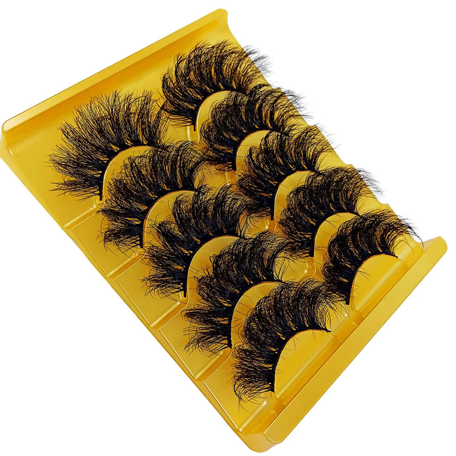 JIEFUXIN Künstliche Nerz-Wimpern, Black, 5 Paar, Unisex - Bild 2