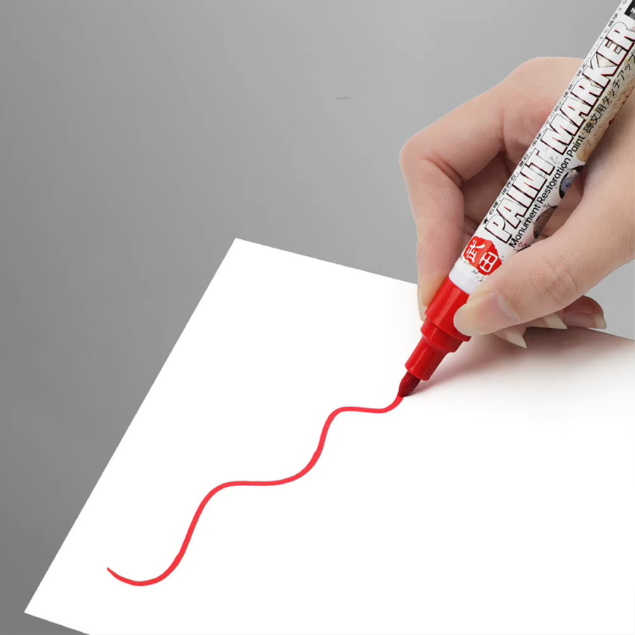Permanent Lackstift für Steintafeln und Grabsteine, wasserfest und ölbeständig, Farben: Grün und Rot - Bild 4