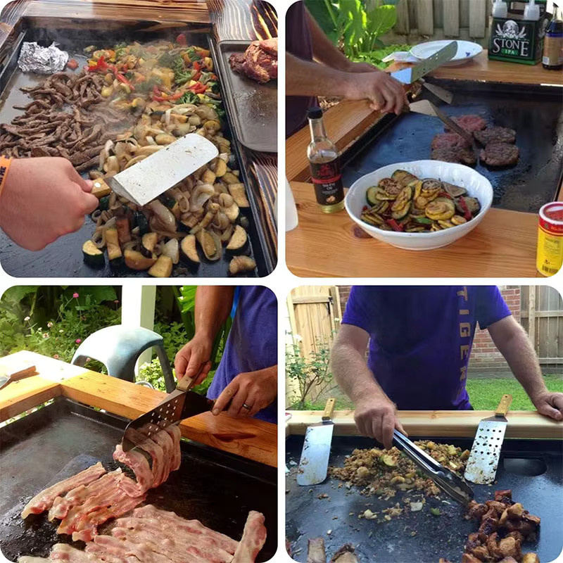 LMETJMA Grillspatel aus Edelstahl in Silber für professionelles Kochen und Outdoor-Grillen - Bild 3