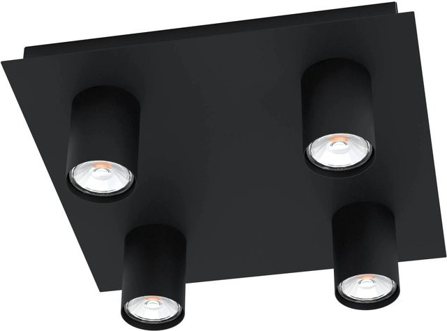 Eglo Valcasotto 4-flammige LED-Spotleuchte eckig in Schwarz mit GU10 Fassung - Bild 1