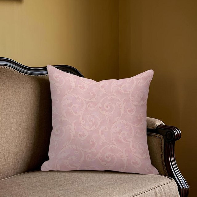 Potdemiel Jacquard Kissenhülle Blush Filigran mit floralem Muster, Farbe: Pink, B/T: 50 x 50 cm - Bild 1